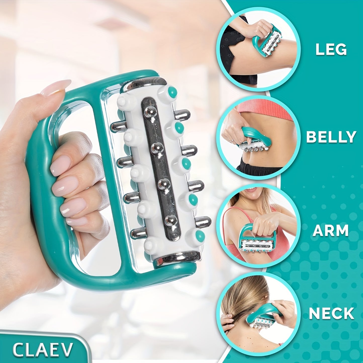 Electroplated D-Shaped Massager - Full Body Muscle Relief, Portable & Durable, No Batteries Required