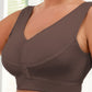 Adjustable Plus Size Front Closure Seamless Wide Strap Push-Up Bra