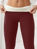 High-Elasticity Yoga Leggings Solid Color, Tight-Fit, High-Warmth