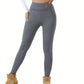 Women Solid Plush Lined Thermal Pants High Rise Stretch Slim Fit Tights For Fall & Winter