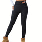 Women Solid Plush Lined Thermal Pants High Rise Stretch Slim Fit Tights For Fall & Winter