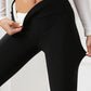 High-Elasticity Yoga Leggings Solid Color, Tight-Fit, High-Warmth