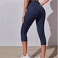 Wide Waistband Tummy Control Hip Lifting Sports Capri Pants, High Waist Stitching Mesh Capri Leggings, Women's Activewear