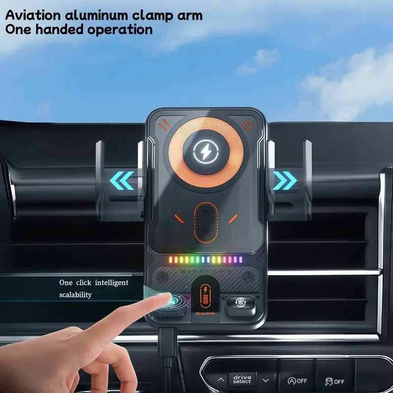 15W Fast Wireless Car Charging Holder Navigation Mobile Phone Holder Intelligent Induction Opening and Closing Automatic
