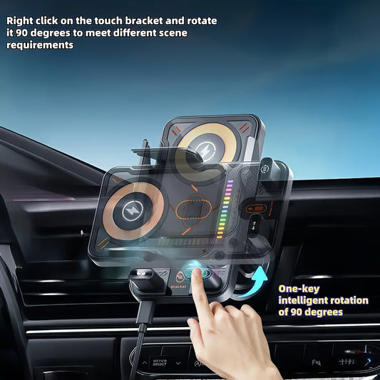 15W Fast Wireless Car Charging Holder Navigation Mobile Phone Holder Intelligent Induction Opening and Closing Automatic