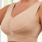 Adjustable Plus Size Front Closure Seamless Wide Strap Push-Up Bra