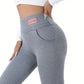 Women Solid Plush Lined Thermal Pants High Rise Stretch Slim Fit Tights For Fall & Winter