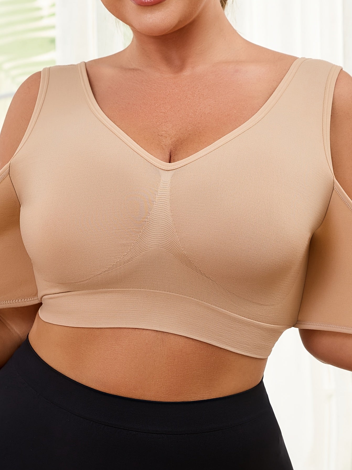 Adjustable Plus Size Front Closure Seamless Wide Strap Push-Up Bra