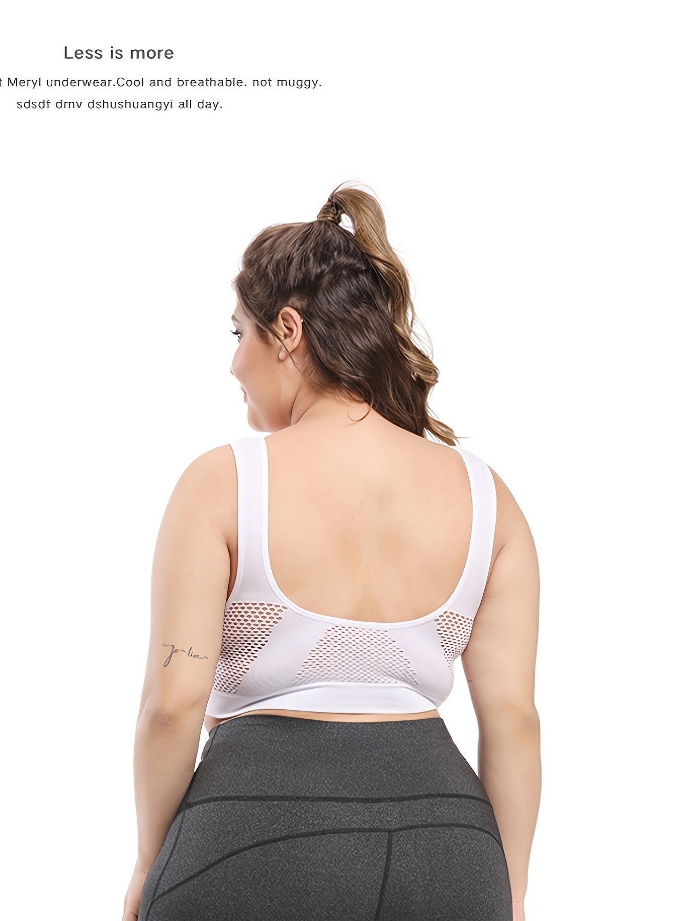 Seamless Plus Size Sports Bra for Women with Removable Pads Breathable Mesh Fabric, Push-Up Fit Vest Style