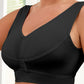 Adjustable Plus Size Front Closure Seamless Wide Strap Push-Up Bra