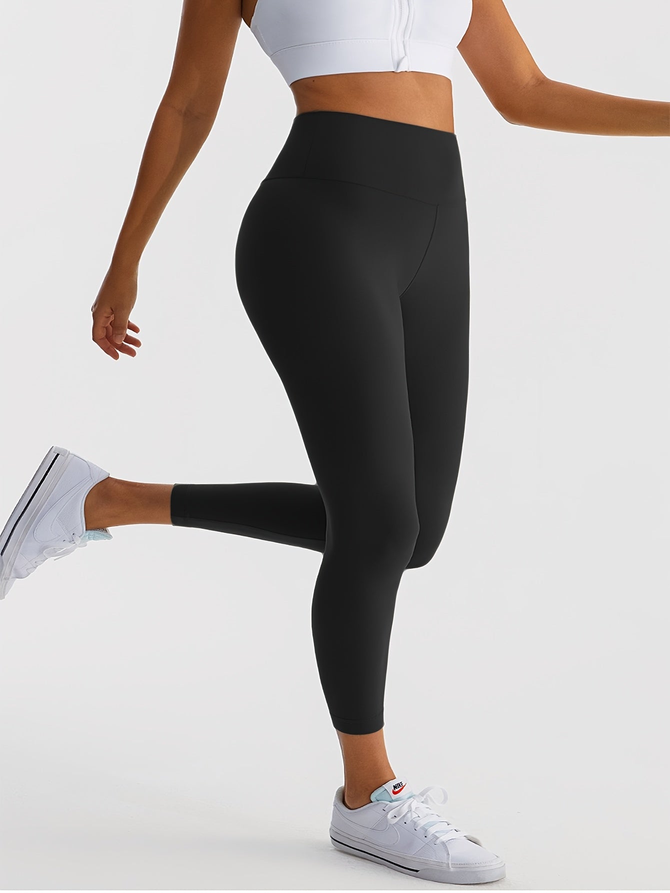 High Waist Yoga Sports Leggings, Slim Fit & Stretchy Bike Pants For Women's Activewear