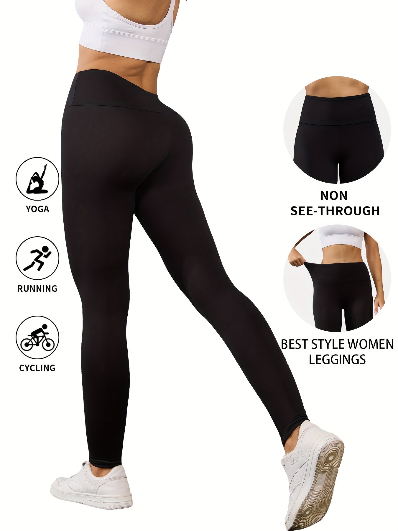 3pcs Ultra-Soft High Waist Yoga Leggings for Women Tummy Control